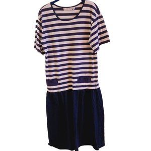 S. Robert's dress, navy and white, size medium.  Women's, vintage